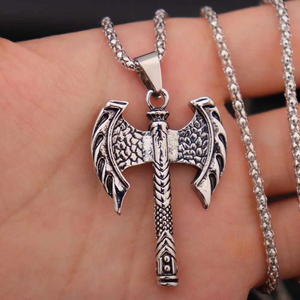 Trendy Retro Crow Prairie Wolf Double Sided Viking