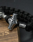 Handmade Stainless Steel Viking Thors Hammer Survival Bracelets