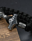 Handmade Stainless Steel Viking Thors Hammer Survival Bracelets